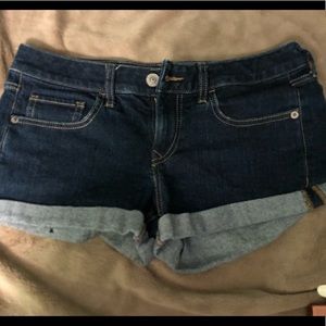 Express Jean Dark Denim Shorts